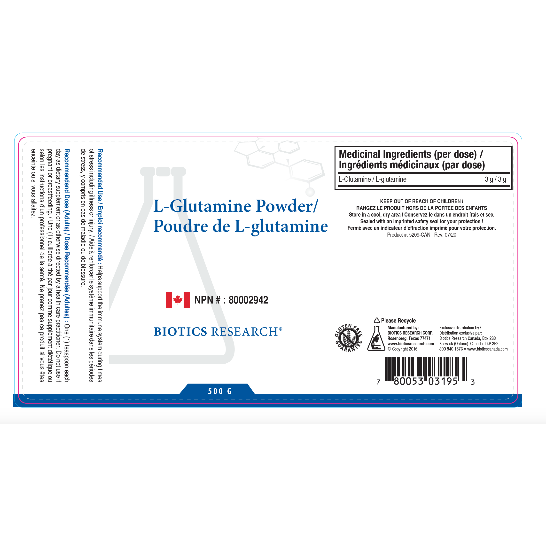 SOLDE - L-Glutamine Powder