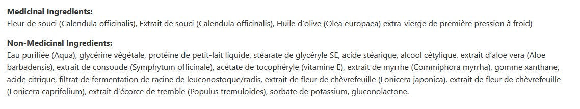 Crème au souci et vitamine E (calendule)