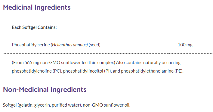 Phosphatidylserine · 100 mg